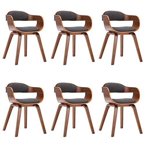 QJBSAVVA Loungesessel Outdoor Schminktisch Stuhl Gartenstühle Chairs for Dining Table - Esszimmerstühle 6 STK. Dunkelgrau Stoff und Bugholz für Garten Esszimmer Küche Schlafzimmer QJBSAVVA Loungesessel Outdoor Schminktisch Stuhl Gartenstühle Chairs for Dining Table - Esszimmerstühle 6 STK. Dunkelgrau Stoff und Bugholz für Garten Esszimmer Küche Schlafzimmer von QJBSAVVA