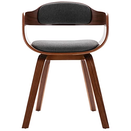 QJBSAVVA Loungesessel Outdoor Schminktisch Stuhl Gartenstühle Chairs for Dining Table - Esszimmerstuhl Dunkelgrau Bugholz und Stoff für Garten Esszimmer Küche Schlafzimmer von QJBSAVVA