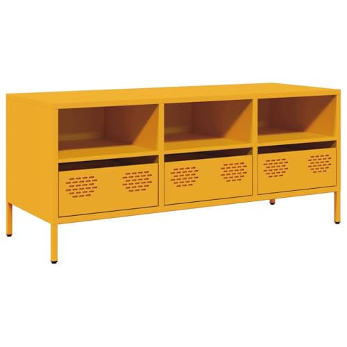 QJBSAVVA Lowboard Wohnzimmer Tv Schrank Tv Sideboard Wohnzimmer Fernsehunterschrank - TV-Schrank Senfgelb 101,5x39x43,5 cm Kaltgewalzter Stahl für Jugendzimmer Küche Wohnzimmer Flur QJBSAVVA Lowboard Wohnzimmer Tv Schrank Tv Sideboard Wohnzimmer Fernsehunterschrank - TV-Schrank Senfgelb 101,5x39x43,5 cm Kaltgewalzter Stahl für Jugendzimmer Küche Wohnzimmer Flur von QJBSAVVA