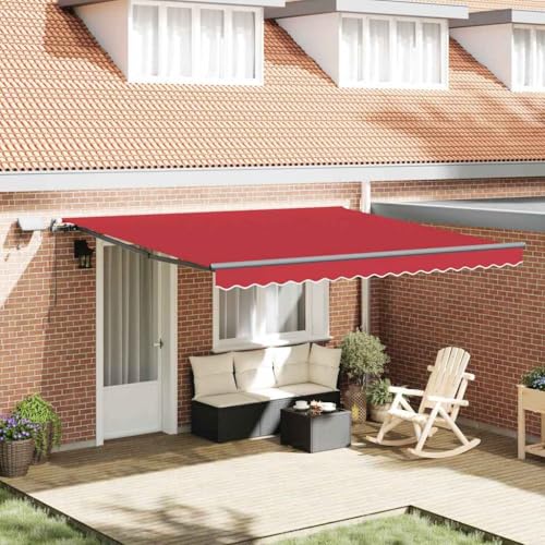 QJBSAVVA Manuell einziehbare Markise Rot 400x350 cm Acrylstoff Rechteckige Gelenkarmmarkise mit LED für Balkon Terrasse und Garten QJBSAVVA Manuell einziehbare Markise Rot 400x350 cm Acrylstoff Rechteckige Gelenkarmmarkise mit LED für Balkon Terrasse und Garten von QJBSAVVA