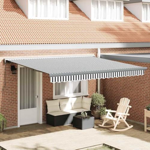 QJBSAVVA Markise Einziehbar 4x3 m Anthrazit und Weiß Gelenkarmmarkise aus UV-beständigem Polyester und pulverbeschichtetem Aluminium für Terrasse Balkon QJBSAVVA Markise Einziehbar 4x3 m Anthrazit und Weiß Gelenkarmmarkise aus UV-beständigem Polyester und pulverbeschichtetem Aluminium für Terrasse Balkon von QJBSAVVA