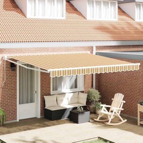 QJBSAVVA Markise Gelb 400x300 cm Einziehbare Balkonmarkise mit UV-Schutz und Modernem Streifen-Design Robuste Polyester-Aluminium Konstruktion für Terrasse Garten und Außenbereich QJBSAVVA Markise Gelb 400x300 cm Einziehbare Balkonmarkise mit UV-Schutz und Modernem Streifen-Design Robuste Polyester-Aluminium Konstruktion für Terrasse Garten und Außenbereich von QJBSAVVA