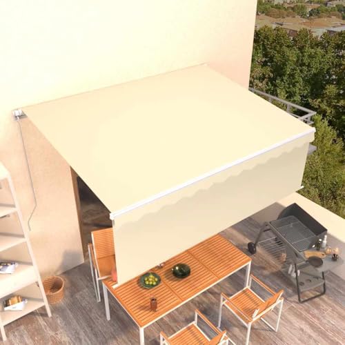 QJBSAVVA Markise Manuell Einziehbar mit Rollo 4x3 m Creme Weiß – UV-beständige Terrassenmarkise aus Polyester mit Aluminiumrahmen für Balkon Garten und Terrasse QJBSAVVA Markise Manuell Einziehbar mit Rollo 4x3 m Creme Weiß – UV-beständige Terrassenmarkise aus Polyester mit Aluminiumrahmen für Balkon Garten und Terrasse von QJBSAVVA