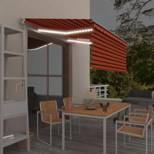 QJBSAVVA Markise Manuell Einziehbar mit Rollo LED 3,5x2,5 m Orange Braun UV- und wasserbeständig für Terrasse Balkon Garten QJBSAVVA Markise Manuell Einziehbar mit Rollo LED 3,5x2,5 m Orange Braun UV- und wasserbeständig für Terrasse Balkon Garten von QJBSAVVA
