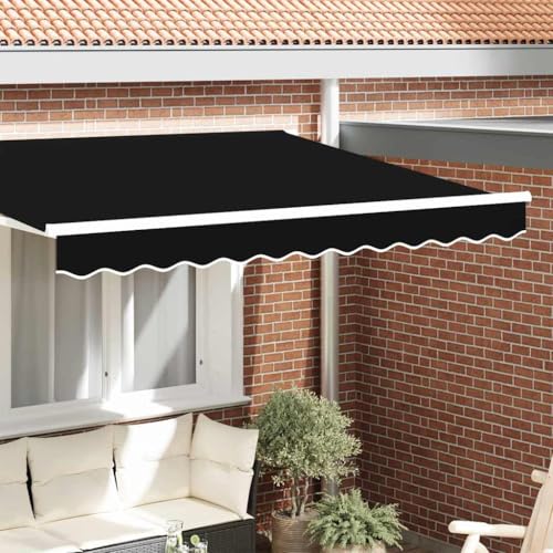 QJBSAVVA Markisen Baldachin 2 5 m Rechteckig mit UV Schutz und Matt Schwarzem Polyestergewebe für Balkon Terrasse und Garten von QJBSAVVA