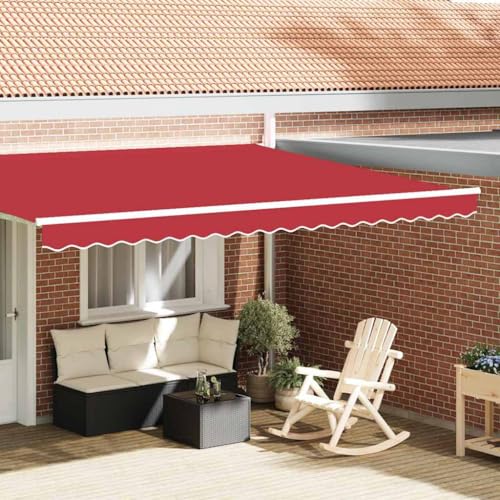 QJBSAVVA Markisenbespannung Rot 4,3 x 0,2 m Rechteckig aus robustem Polyester mit UV Schutz und wasserdichter Oberfläche für Garten Terrasse und Balkon von QJBSAVVA