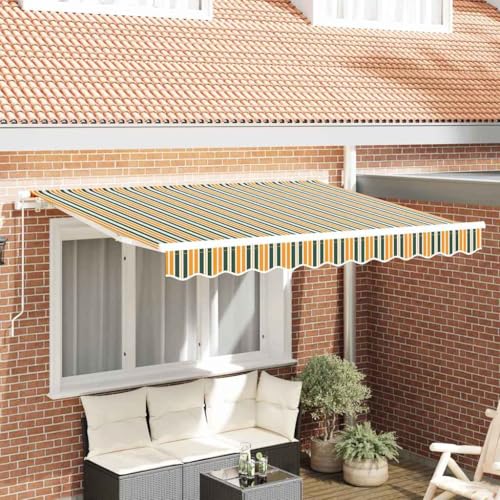 QJBSAVVA Markisenstoff Grün Gelb Gestreift 3x2 5 m Rechteckig UV Schutz Polyester Manuell Ausziehbar für Garten Terrasse und Balkon QJBSAVVA Markisenstoff Grün Gelb Gestreift 3x2 5 m Rechteckig UV Schutz Polyester Manuell Ausziehbar für Garten Terrasse und Balkon von QJBSAVVA