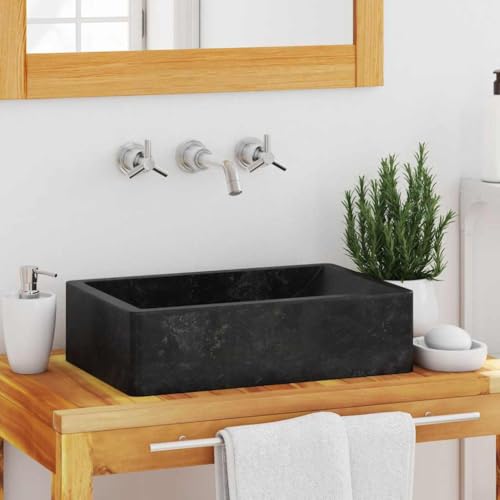 QJBSAVVA Marmor Waschbecken Hochglanz Schwarz 45x30x12 cm Handgefertigtes Modernes Design Robuste Waschtisch für Badezimmer und Waschraum QJBSAVVA Marmor Waschbecken Hochglanz Schwarz 45x30x12 cm Handgefertigtes Modernes Design Robuste Waschtisch für Badezimmer und Waschraum von QJBSAVVA