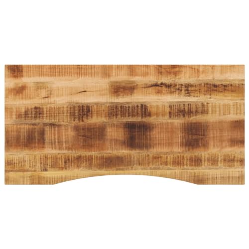 QJBSAVVA Massivholz Tischplatte 120x60x2,5 cm Mangoholz Arbeitsplatte in Rustikales Natur Finish, für Büro Schreibtisch Couchtisch Küche Esstisch von QJBSAVVA
