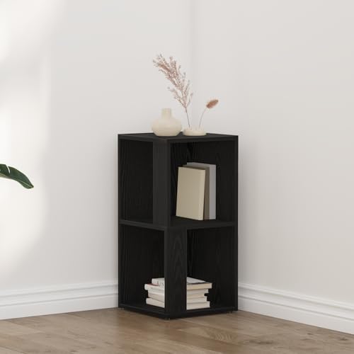 QJBSAVVA Moderner Eckschrank Schwarz 33x33x67 cm Aufbewahrungsschrank aus Holzwerkstoff mit 2 Regalen für Wohnzimmer Schlafzimmer und Büro QJBSAVVA Moderner Eckschrank Schwarz 33x33x67 cm Aufbewahrungsschrank aus Holzwerkstoff mit 2 Regalen für Wohnzimmer Schlafzimmer und Büro von QJBSAVVA
