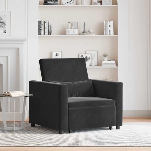 QJBSAVVA Moderner Sessel Schlafsofa 3 in 1 Wandelbarer Loungesessel aus Schwarzem Polyester Bequem & Platzsparend für Wohnzimmer Schlafzimmer und Balkon QJBSAVVA Moderner Sessel Schlafsofa 3 in 1 Wandelbarer Loungesessel aus Schwarzem Polyester Bequem & Platzsparend für Wohnzimmer Schlafzimmer und Balkon von QJBSAVVA