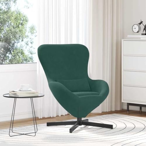 QJBSAVVA Moderner Sessel in Dunkelgrün mit Ergonomischem Design und Stabilem Stahlrahmen Bequemer Loungesessel für Wohnzimmer Schlafzimmer und Büro von QJBSAVVA