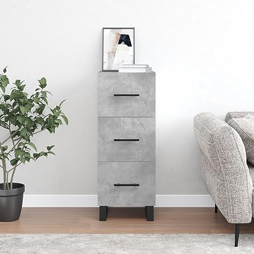 QJBSAVVA Modernes Sideboard Betongrau aus Holzwerkstoff mit Metallbeinen, 3 Schubladen & Stabiler Platte – Perfekt für Wohnzimmer, Flur & Küche als Stauraumlösung QJBSAVVA Modernes Sideboard Betongrau aus Holzwerkstoff mit Metallbeinen, 3 Schubladen & Stabiler Platte – Perfekt für Wohnzimmer, Flur & Küche als Stauraumlösung von QJBSAVVA