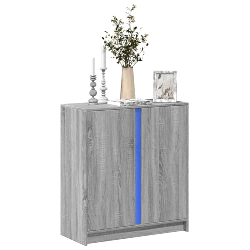 QJBSAVVA Modernes Sideboard mit RGB-LED-Beleuchtung Grau Sonoma 77x34x85 cm Holzwerkstoff Stauraum & Präsentationsfläche für Wohnzimmer, Flur oder Esszimmer QJBSAVVA Modernes Sideboard mit RGB-LED-Beleuchtung Grau Sonoma 77x34x85 cm Holzwerkstoff Stauraum & Präsentationsfläche für Wohnzimmer, Flur oder Esszimmer von QJBSAVVA