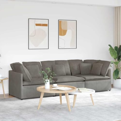 QJBSAVVA Modulares Sofa Hellgrau aus Cordstoff mit Kissen Moderne Sitzgruppe für Wohnzimmer und Gästebereich Robustes Design mit Metallrahmen QJBSAVVA Modulares Sofa Hellgrau aus Cordstoff mit Kissen Moderne Sitzgruppe für Wohnzimmer und Gästebereich Robustes Design mit Metallrahmen von QJBSAVVA