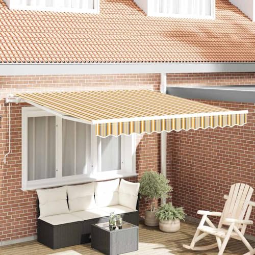 QJBSAVVA Motorisierte Markise 350 x 250 cm mit Fernbedienung UV-Schutz & Wasserdicht Modernes Design für Balkon Terrasse Garten von QJBSAVVA