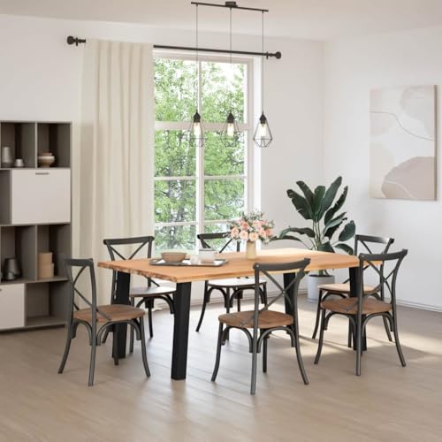 QJBSAVVA Multifunktionstisch Küchentisch Klein Kitchen Table Wohnzimmertisch - Esstisch Hellbraun 200x120x74 cm Massivholz Eiche Rechteckig für Dining Room Kitchen Camping Balcony von QJBSAVVA