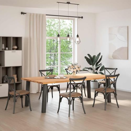 QJBSAVVA Multifunktionstisch Küchentisch Klein Kitchen Table Wohnzimmertisch - Esstisch Hellbraun 240x120x74 cm Massivholz Eiche Rechteckig für Dining Room Kitchen Camping Balcony von QJBSAVVA