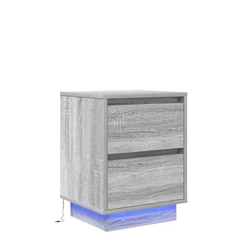 QJBSAVVA Nachtisch Beistelltisch Couch Konsolentisch Beistelltisch Schlafzimmer - Nachttische mit LED-Leuchten 2 STK. Grau Sonoma 38x34x50 cm für Schlafzimmer Badezimmer Balkon Wohnzimmer QJBSAVVA Nachtisch Beistelltisch Couch Konsolentisch Beistelltisch Schlafzimmer - Nachttische mit LED-Leuchten 2 STK. Grau Sonoma 38x34x50 cm für Schlafzimmer Badezimmer Balkon Wohnzimmer von QJBSAVVA