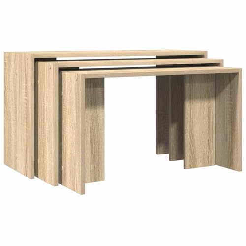 QJBSAVVA Nachtisch Couchtisch Konsolentisch Nachtschrank - Satztische 3 STK. Sonoma-Eiche Holzwerkstoff für Schlafzimmer Balkon Wohnzimmer Lernbüro QJBSAVVA Nachtisch Couchtisch Konsolentisch Nachtschrank - Satztische 3 STK. Sonoma-Eiche Holzwerkstoff für Schlafzimmer Balkon Wohnzimmer Lernbüro von QJBSAVVA