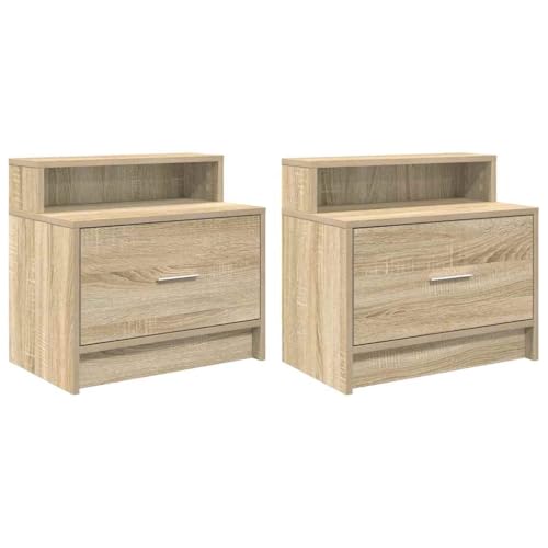 QJBSAVVA Nachtkästchen Nachttische Badezimmerschrank Tisch Wohnzimmer - Nachttische mit Schublade 2 STK. Sonoma-Eiche 51x31x47 cm für Badezimmer Schlafzimmer Balkon Wohnzimmer QJBSAVVA Nachtkästchen Nachttische Badezimmerschrank Tisch Wohnzimmer - Nachttische mit Schublade 2 STK. Sonoma-Eiche 51x31x47 cm für Badezimmer Schlafzimmer Balkon Wohnzimmer von QJBSAVVA