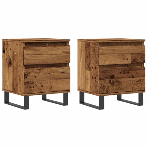 QJBSAVVA Nachtkommode Badezimmerschrank Beistelltisch Couch Nachtschränkchen - Nachttische 2 STK. Altholz-Optik 40x35x50 cm Holzwerkstoff für Badezimmer Balkon Wohnzimmer Schlafzimmer QJBSAVVA Nachtkommode Badezimmerschrank Beistelltisch Couch Nachtschränkchen - Nachttische 2 STK. Altholz-Optik 40x35x50 cm Holzwerkstoff für Badezimmer Balkon Wohnzimmer Schlafzimmer von QJBSAVVA
