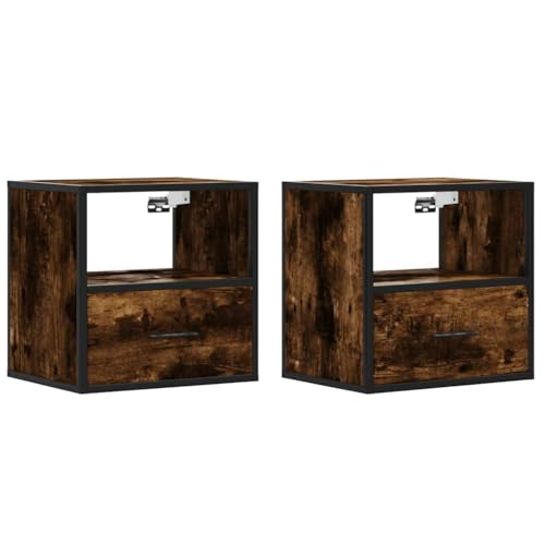 QJBSAVVA Nachtkommode Nachttische Beistelltisch Couch Side Table Bedroom - Wand-Nachttische 2 STK. Räuchereiche 40x31x39,5 cm für Schlafzimmer Wohnzimmer Badezimmer Balkon QJBSAVVA Nachtkommode Nachttische Beistelltisch Couch Side Table Bedroom - Wand-Nachttische 2 STK. Räuchereiche 40x31x39,5 cm für Schlafzimmer Wohnzimmer Badezimmer Balkon von QJBSAVVA