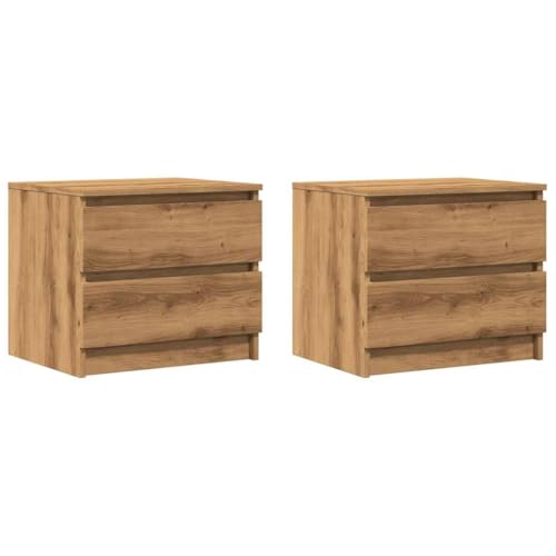 QJBSAVVA Nachttisch Organizer Nachtschrank Betttisch Nachtkasten - Nachttische 2 STK. Artisan-Eiche 50x40x43,5 cm Holzwerkstoff für Wohnzimmer Balkon Badezimmer Schlafzimmer QJBSAVVA Nachttisch Organizer Nachtschrank Betttisch Nachtkasten - Nachttische 2 STK. Artisan-Eiche 50x40x43,5 cm Holzwerkstoff für Wohnzimmer Balkon Badezimmer Schlafzimmer von QJBSAVVA