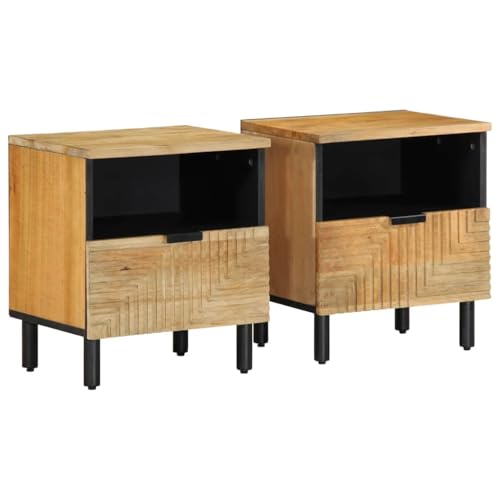 QJBSAVVA Nachttisch aus massivem Mangoholz Braun Modernes Design mit reichlich Stauraum Beistelltisch für Schlafzimmer und Wohnzimmer QJBSAVVA Nachttisch aus massivem Mangoholz Braun Modernes Design mit reichlich Stauraum Beistelltisch für Schlafzimmer und Wohnzimmer von QJBSAVVA