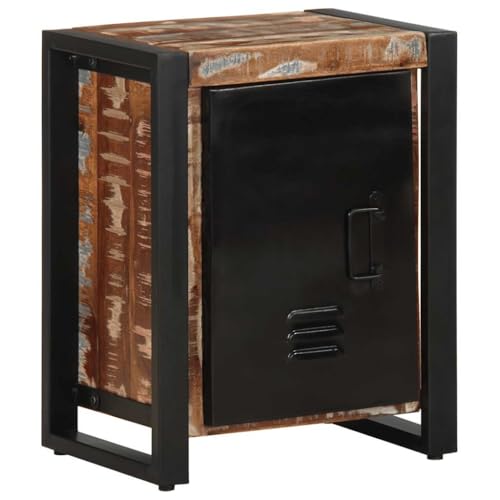 QJBSAVVA Nachttisch aus massivem Mangoholz mit Eisenbeinen - Mehrfarbig, 40x30x51 cm - Elegantes Design, Stabiler Stauraum für Schlafzimmer und Wohnzimmer QJBSAVVA Nachttisch aus massivem Mangoholz mit Eisenbeinen - Mehrfarbig, 40x30x51 cm - Elegantes Design, Stabiler Stauraum für Schlafzimmer und Wohnzimmer von QJBSAVVA