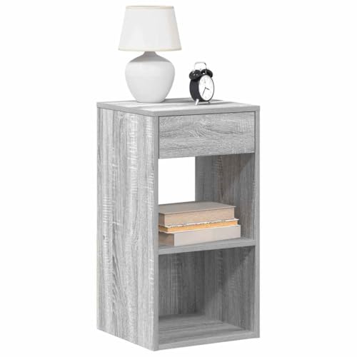 QJBSAVVA Nachttisch mit Schublade 2 STK. Grau Sonoma Holzwerkstoff Modernes Design Stauraum für Schlafzimmer von QJBSAVVA