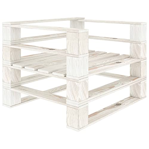 QJBSAVVA Paletten-Sessel aus Kiefernholz Weiß 80 x 67,5 x 60,8 cm Outdoor Gartenmöbel mit Rustikalem Design für Terrasse Balkon und Wohnzimmer QJBSAVVA Paletten-Sessel aus Kiefernholz Weiß 80 x 67,5 x 60,8 cm Outdoor Gartenmöbel mit Rustikalem Design für Terrasse Balkon und Wohnzimmer von QJBSAVVA