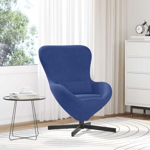 QJBSAVVA Polizei Blau Samt Sessel Moderner Loungesessel mit Ergonomischer Unterstützung und Bequemem Kissen für Wohnzimmer Schlafzimmer oder Balkon von QJBSAVVA