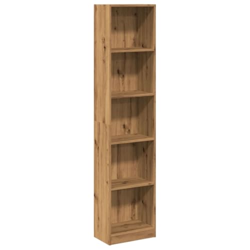 QJBSAVVA Regalschrank Wohnzimmer Möbel Mehrzweckschrank Vitrine - Bücherregal Artisan-Eiche 40x24x176 cm Holzwerkstoff für Büro Arbeitszimmer Wohnzimmer Küche von QJBSAVVA