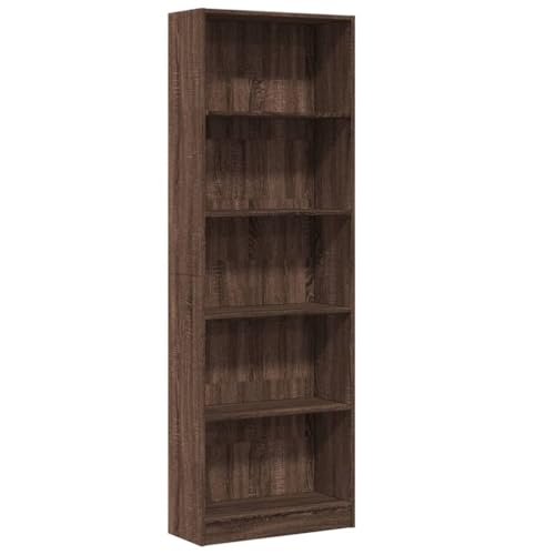 QJBSAVVA Regalschrank Wohnzimmer Möbel Mehrzweckschrank Vitrine - Bücherregal Braun Eichen-Optik 60x24x176 cm Holzwerkstoff für Büro Arbeitszimmer Wohnzimmer Küche von QJBSAVVA
