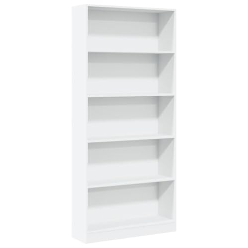 QJBSAVVA Regalschrank Wohnzimmer Möbel Mehrzweckschrank Vitrine - Bücherregal Weiß 80x24x176 cm Holzwerkstoff für Büro Arbeitszimmer Wohnzimmer Küche von QJBSAVVA