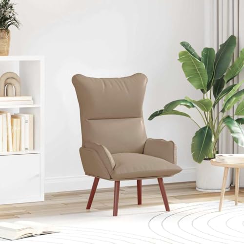 QJBSAVVA Relaxsessel Cappuccino Kunstleder Bequemer Sessel mit Ergonomischem Design und Atmungsaktivem Material für Wohnzimmer Büro und Schlafzimmer von QJBSAVVA