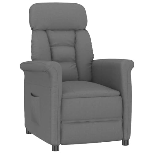 QJBSAVVA Relaxsessel Dunkelgrau Moderner Sessel mit Verstellbarer Rückenlehne und Fleckresistenter Mikrofaser Bequem für Wohnzimmer Schlafzimmer und Büro 70.5 x 96.5 x 95 cm von QJBSAVVA