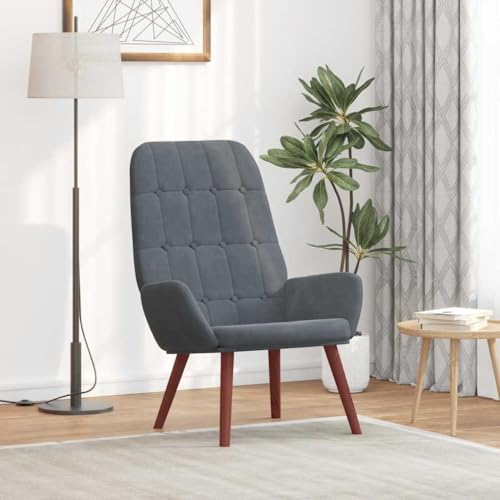 QJBSAVVA Relaxsessel Dunkelgrau Samt Bequemer Loungesessel mit Robustem Gestell und Dicker Polsterung 70 x 77 x 94 cm für Wohnzimmer Schlafzimmer und Balkon QJBSAVVA Relaxsessel Dunkelgrau Samt Bequemer Loungesessel mit Robustem Gestell und Dicker Polsterung 70 x 77 x 94 cm für Wohnzimmer Schlafzimmer und Balkon von QJBSAVVA