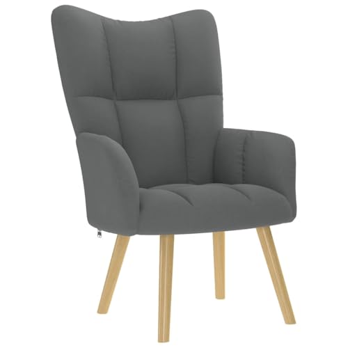 QJBSAVVA Relaxsessel Dunkelgrau aus strapazierfähigem Polyester Stoff mit Holz Metall Gestell Bequem für Wohnzimmer Schlafzimmer und Balkon 61.5 x 69 x 95.5 cm QJBSAVVA Relaxsessel Dunkelgrau aus strapazierfähigem Polyester Stoff mit Holz Metall Gestell Bequem für Wohnzimmer Schlafzimmer und Balkon 61.5 x 69 x 95.5 cm von QJBSAVVA