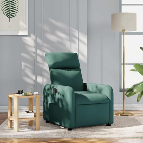 QJBSAVVA Relaxsessel Dunkelgrün aus Stoff mit Manueller Liegefunktion bis 135° Bequemer Wohnzimmer Sessel mit Seitentasche und Stabilen Holz-Metall Rahmen für Balkon Schlafzimmer QJBSAVVA Relaxsessel Dunkelgrün aus Stoff mit Manueller Liegefunktion bis 135° Bequemer Wohnzimmer Sessel mit Seitentasche und Stabilen Holz-Metall Rahmen für Balkon Schlafzimmer von QJBSAVVA