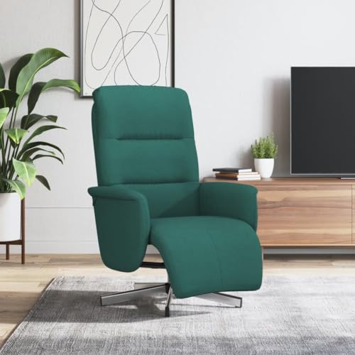 QJBSAVVA Relaxsessel Dunkelgrün mit Fußteil und 360° Drehfunktion Bequemer Wohnzimmer Sessel mit Manueller Liegefunktion für Schlafzimmer und Balkon von QJBSAVVA