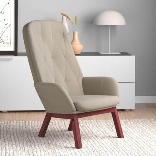 QJBSAVVA Relaxsessel Hellgrau Samt Bequemer Loungesessel mit Stabilen Holz-Metall Rahmen Modernes Design für Wohnzimmer Schlafzimmer und Balkon von QJBSAVVA