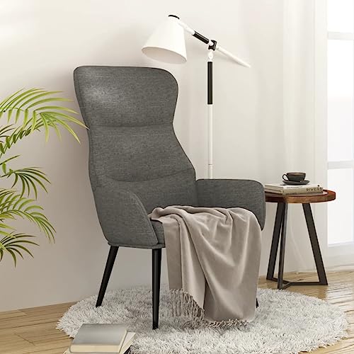 QJBSAVVA Relaxsessel Hellgrau aus Stoff mit Metallrahmen 70 x 77 x 94 cm Bequemer Loungesessel für Wohnzimmer Schlafzimmer und Balkon von QJBSAVVA