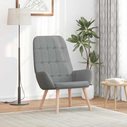 QJBSAVVA Relaxsessel Hellgrau aus strapazierfähigem Polyester mit Holz-Metall-Gestell Bequemer Loungesessel für Wohnzimmer Schlafzimmer und Balkon QJBSAVVA Relaxsessel Hellgrau aus strapazierfähigem Polyester mit Holz-Metall-Gestell Bequemer Loungesessel für Wohnzimmer Schlafzimmer und Balkon von QJBSAVVA