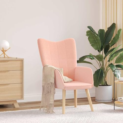 QJBSAVVA Relaxsessel Rosa Moderner Wohnzimmer Sessel mit Ergonomischem Design und Wollähnlichem Polyesterstoff Bequem für Lesen und Entspannen von QJBSAVVA
