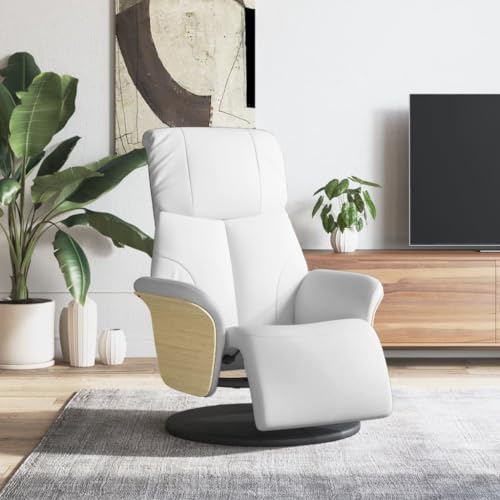 QJBSAVVA Relaxsessel Weiß mit Fußteil und 360° Drehfunktion Kunstleder Manuelle Liegefunktion Bequemer Loungesessel für Wohnzimmer Schlafzimmer und Balkon QJBSAVVA Relaxsessel Weiß mit Fußteil und 360° Drehfunktion Kunstleder Manuelle Liegefunktion Bequemer Loungesessel für Wohnzimmer Schlafzimmer und Balkon von QJBSAVVA