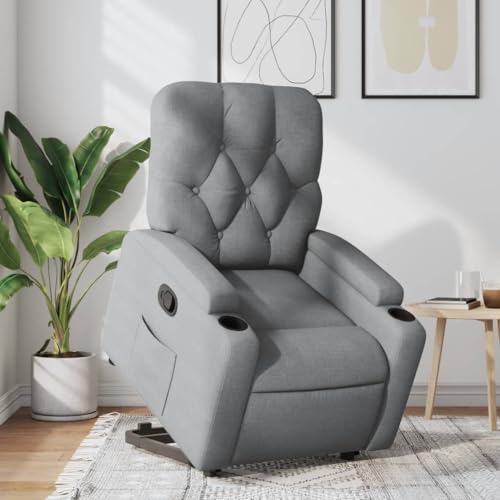 QJBSAVVA Relaxsessel mit elektrischer Aufstehhilfe Hellgrau Stoff Manuelle Liegefunktion bis 135° Bequemer Loungesessel für Wohnzimmer Schlafzimmer und Balkon QJBSAVVA Relaxsessel mit elektrischer Aufstehhilfe Hellgrau Stoff Manuelle Liegefunktion bis 135° Bequemer Loungesessel für Wohnzimmer Schlafzimmer und Balkon von QJBSAVVA