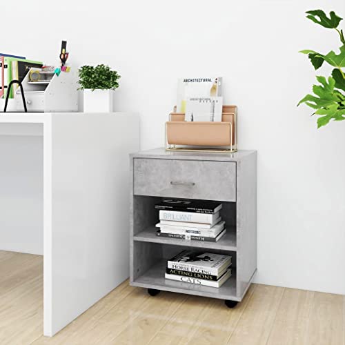QJBSAVVA Rollschrank Betongrau 46x36x59 cm Moderner Aufbewahrungsschrank aus Holzwerkstoff mit 4 Rollen für Büro Wohnzimmer und Küche QJBSAVVA Rollschrank Betongrau 46x36x59 cm Moderner Aufbewahrungsschrank aus Holzwerkstoff mit 4 Rollen für Büro Wohnzimmer und Küche von QJBSAVVA