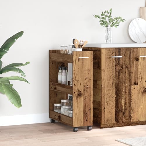 QJBSAVVA Rollschrank aus Massivholz Altholz Braun Rustikal 60x22x79 cm mit Rädern Stauraum Einheit für Wohnzimmer Schlafzimmer Eingangsbereich Kompakt Organizer QJBSAVVA Rollschrank aus Massivholz Altholz Braun Rustikal 60x22x79 cm mit Rädern Stauraum Einheit für Wohnzimmer Schlafzimmer Eingangsbereich Kompakt Organizer von QJBSAVVA